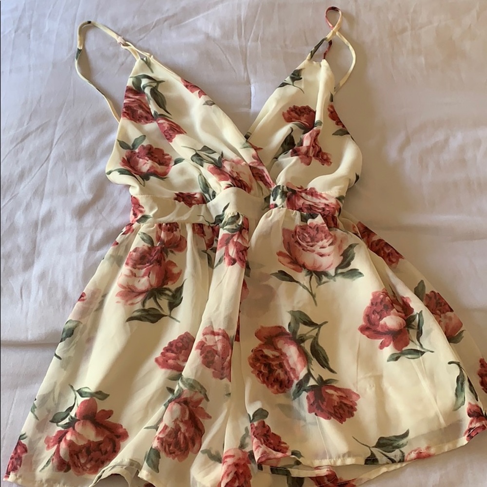 Floral Open Back Romper